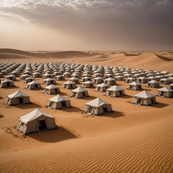 Comment sécuriser un campement contre les tempêtes de sable en région désertique?